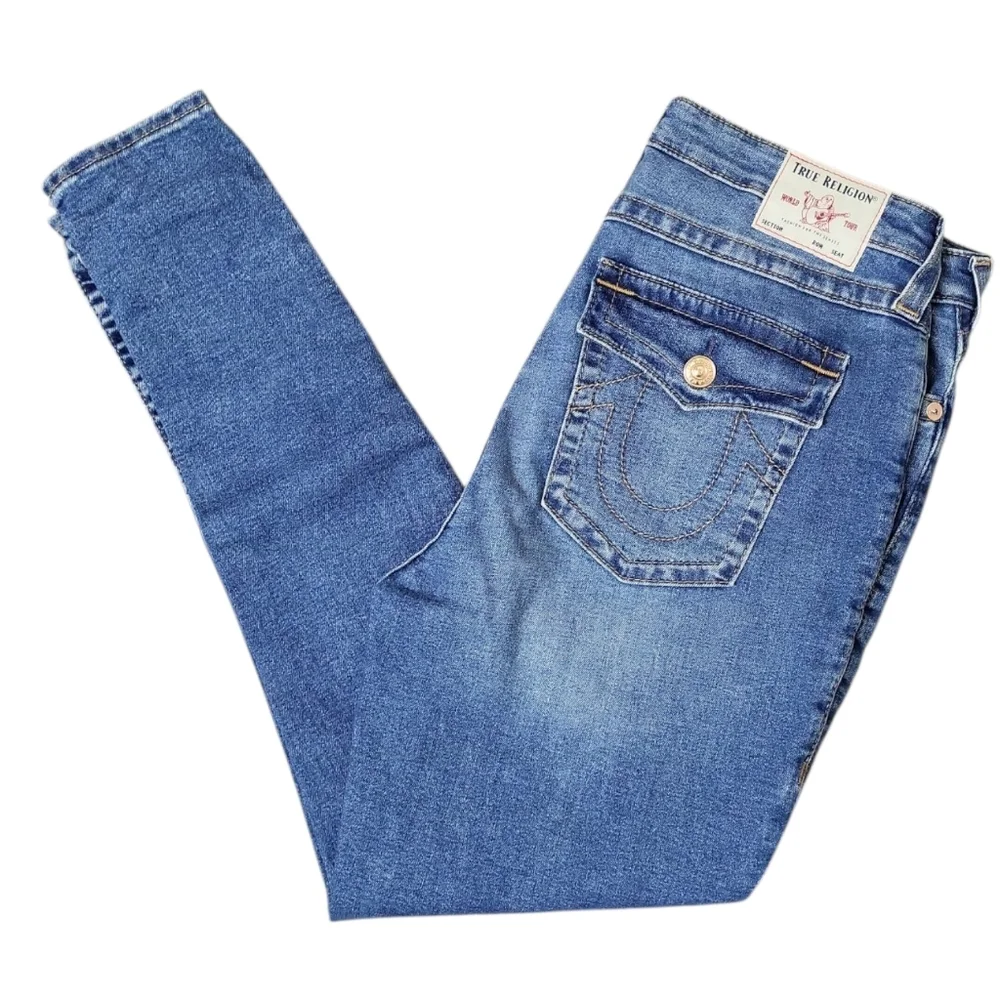 True Religion Women's Jeans Size 34 Halle High Rise Super Skinny Distressed - Picture 3 of 16